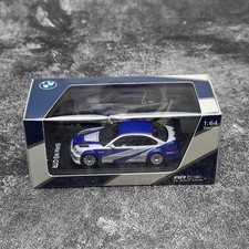 AR Box 1:64 BMW E46 M3 GTR Need For Speed Assembly Diecast Car Model Blue Silver picture