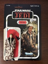 Vintage Star Wars Han Solo Endor Trench Coat Action Figure w/ Blaster & Card picture