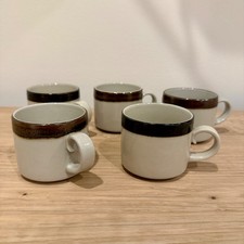 5 Vtg Arabia Finland Karelia Coffee Mug Small 1960s Stamp Early Crown MCM Glazed picture