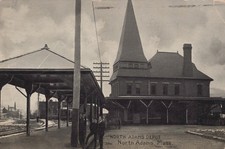 North Adams Depot Railroad Station Postcard 1907 North Adams Mass MA Train Depot picture
