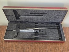 Starrett No. 449 Blade Depth Micrometer (6 Blades) w/Ratchet Stop, Wrench & Case picture