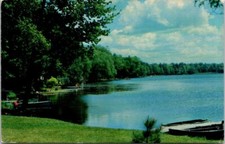 Clintonville WI Wisconsin Resort Clover Leaf Lake Fishing Vintage Postcard picture