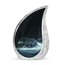 Wolf Urn For Ashes For Women - Teardrop Urn For Ashes Adult Male - Memorial Urn picture