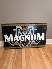 Vintage Large 35x23 Magnum Malt Beer Metal Embossed Sign Miller  picture