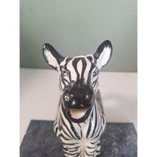Vintage R.E.M.O Italy Ceramic Hand Painted Zebra Decanter Pitcher 1975 picture
