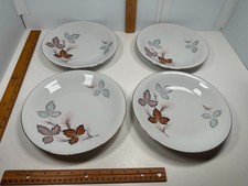 Set 3 Vintage KPM Krister Germany Autumn Leaves Porcelain Rimmed Soup Bowls 8