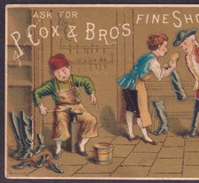 Brooklyn NY 1800's Victorian Shoemake Riesterer Cox Shoe Boot Advertising Card picture