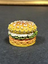 Vintage Burger Enamel Bejeweled Trinket Box picture
