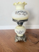 Vintage Jack Daniels Hurricane Parlor Lamp Gone w/ the Wind Milk Glass 70s Works picture