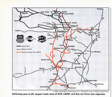 Union Pacific Missouri Pacific MoPac MKT Katy Railroad Sys. Map Vtg Map Excerpt picture