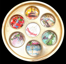 Vintage Disneyland Tin Souvenir 1950's Gold Drink Beverage Tray 11 Inches Disney picture