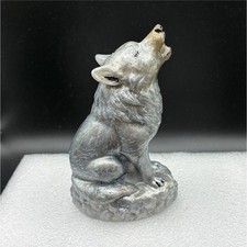 Howling Gray Wolf Figurine Statue Sculpture Wolf Animal Figure Decor picture