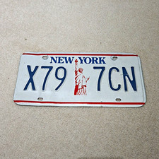 Vintage New York City Car License Plate, Vehicle Registration 1980 1990 Retro US picture