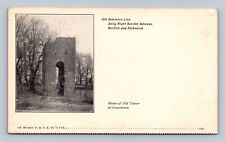 OLD DOMINION LINE ON BOARD STEAMSHIP OLD TOWER JAMESTOWN VA POSTCARD picture