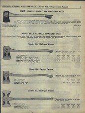 1933 PAPER AD Our Very Best Blue Beveled Handle Axe Axes Plumb Dreadnaught  picture