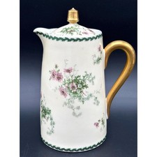 Antique Limoges Floral Porcelain Teapot picture