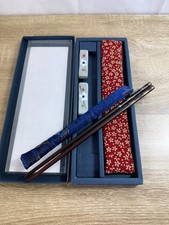 Tachikichi Japanese Chopstick Fan Gift Set Sakura Kyoto Hashioki Sensu Boxed picture