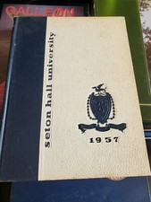 1957 Seton Hall University Vintage Yearbook Basketball honey russell picture