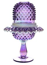 Vintage Fenton Hobnail Purple Carnival Fairy Lamp 3 Piece picture