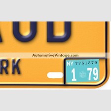 New York 1979 Vintage License Plate Registration Sticker picture