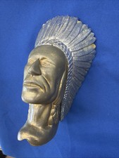 Unusual Antique Heavy Hood Ornament ? Slot Machine Part ? Indian Chief Pontiac picture