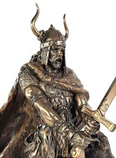 10 1/2 inch Freyr Viking Norse Mythology God Bronze Finish Statue picture