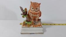 Vintage TOWLE, Fine Porcelain Owl Figurine Windup Music Box Japan ~ Ships FREE picture