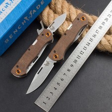 Multi Function Two Blade Camping Edc Small Pocket Folding Knife Micarta Handle picture