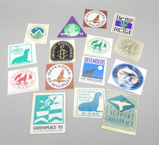 Vintage Greenpeace Environmental Movement Sticker Lot Defenders of Wildlife picture