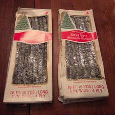 Vintage Essex Franke Tiny Tim Miniature Tinsel Garland 18 ft Silver Xmas Box Lot picture