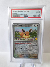 2025 Pokemon Prismatic Evolutions Eevee #074 Pokemon Day Promo PSA 9 picture