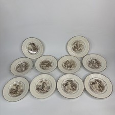 10 Fables de La Fontaine Digoin Sarrguemines France 7” Plates Set picture
