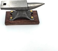 1.7Lbs Mini Horn Anvil, Forged Iron Anvil with Wenge Wood picture
