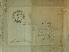 1839 Stampless Letter Duncannon PA – Lindley Iron Works Family – Clarke’s Ferry picture