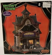 LEMAX SPOOKY TOWN CREATURES OF THE NIGHT PET SHOP HALLOWEEN LIGHTED VILLAGE NEW picture