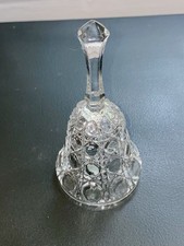 Vintage Pressed Glass Crystal Clear Bell Glass Suspended Ringer picture