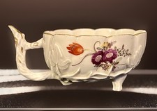Antique 18thC Ludwigsburg Porcelain Polychrome Leaf Cup Germany C-1762-1793 picture