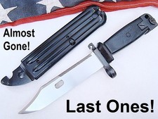 Vintage Cold War Rifle Bayonet - Fighting Knife w/ Scabbard picture
