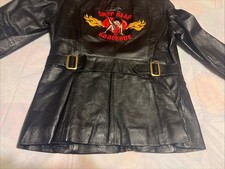 Betty Boop leather Black jacket Excelled Collection  Vintage 90s Made In Korea M picture