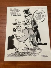 Original 1972 Miche Medina Senadores de San Juan vs Ponce Baseball Comic Art picture
