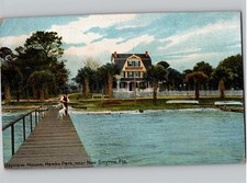 c1915 Bayview House Hawks Park New Smyrna Florida FL Leighton Postcard picture