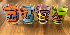 VTG 1970s Anchor Hocking Poison Glass Set 4 PopArt Lead Vitriol Arsenic Lye RARE picture