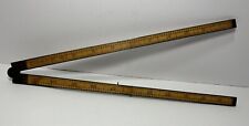 ANTIQUE STANLEY RULE AND LEVEL CO. NO. 62 BRASS & BOXWOOD FOLDING RULER  24