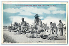 1918 On Rifle Range 600 Yards Slow Fire Sand Bag Rest Paris Island WW1 Postcard picture