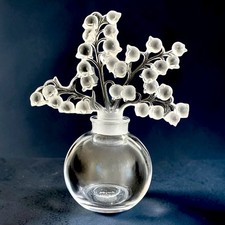 Lalique Clairefontaine Lily of the Valley Crystal Perfume Bottle France Signed picture
