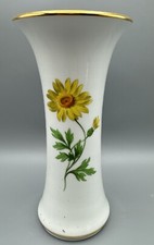 Meissen Large Vase Sunflower Wild Flowers Gold Trim Trumpet Porcelain 1934 Mark picture