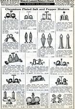 1938 Print Ad of Novelty Chrome Plated Salt & Pepper Shakers picture