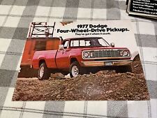 1977 Dodge Four Wheel Drive Pickup Trucks 4WD Vintage Dealer Sales Brochure picture