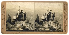 WASHINGTON STEREOVIEW - Mt Rainier - Climbers on Summit - JA Blosser 1900s picture
