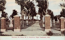 J70/ Upper Sandusky Ohio Postcard c1910 Entrance St Peters Cemetery 295 picture
